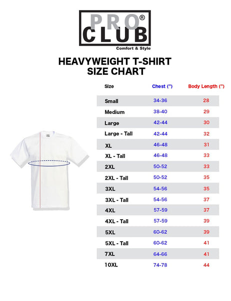 Pro Club Men's Heavyweight Cotton Short Sleeve Crew Neck T-Shirt